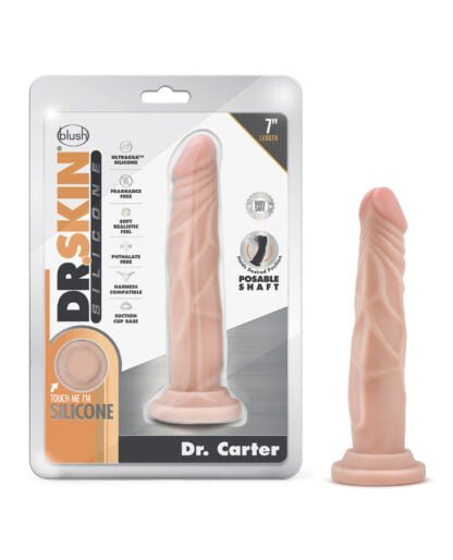 Blush Dr. Skin Silicone Dr. Carter 7.5" Dildo  - Vanilla