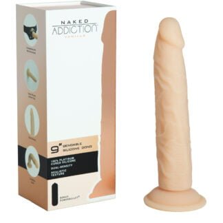 Naked Addiction 9" Dual Density Silicone Dildo - Vanilla