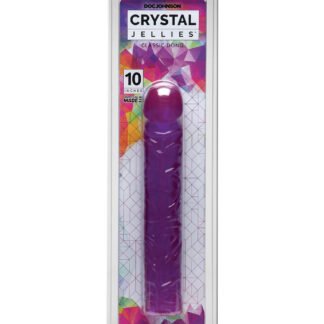 Crystal Jellies 10" Classic Dildo - Purple