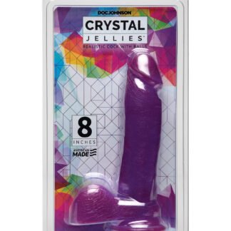 Crystal Jellies 8" Ballsy Cock - Purple