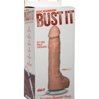 Bust It Squirting Realistic Cock w/1 oz Nut Butter - Flesh