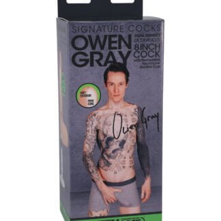Signature Cocks ULTRASKYN 8" Cock w/Removable Vac-U-Lock Suction Cup - Owen Grey