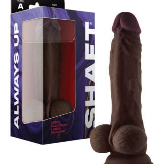 Shaft Model A Flexskin Liquid Silicone 8.5" Dong w/Balls - Mahogany