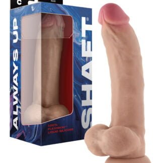 Shaft Model C Flexskin Liquid Silicone 9.5" Curved Dong w/Balls - Pine