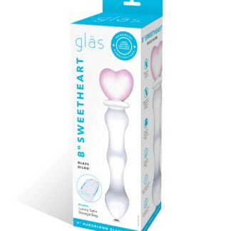 Glas 8" Sweetheart Glass Dildo - Pink/Clear
