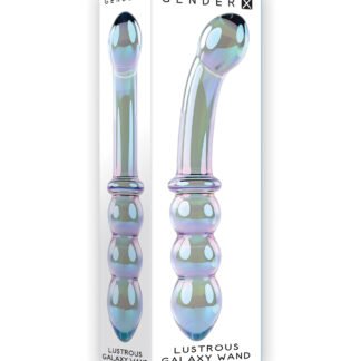 Gender X Lustrous Galaxy Wand Dual Ended Glass Massager - Green