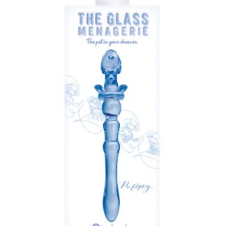 Glass Menagerie Puppy Glass Dildo - Dark Blue