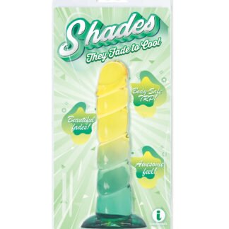 Shades Jelly Swirl TPR Gradient Dong Small - Yellow/Mint