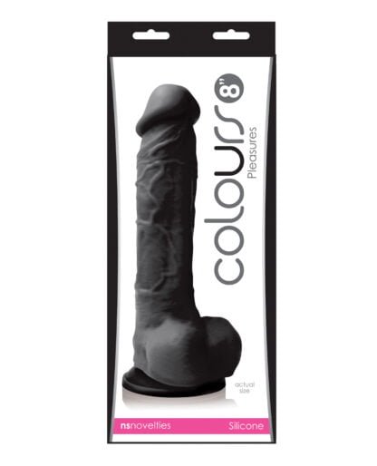 Colours Pleasures 8" Dildo w/Suction Cup - Black