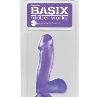 Basix Rubber Works 6.5" Dong w/Suction Cup - Purple