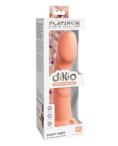 Dillio Platinum 8" Super Eight Silicone Dildo - Peach