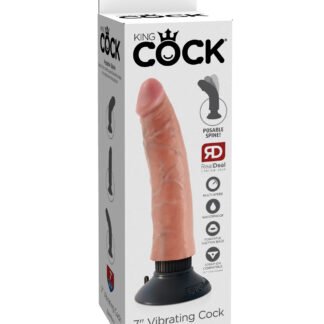 King Cock 7" Vibrating Cock - Flesh