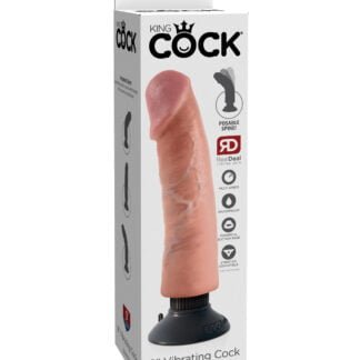 King Cock 9" Vibrating Cock - Flesh