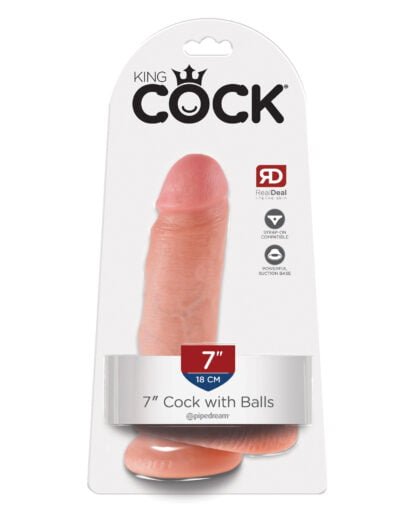 King Cock 7" Cock w/Balls - Flesh