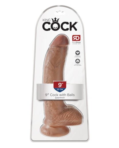 King Cock 9" Cock w/Balls - Tan