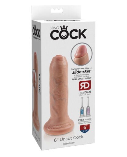 King Cock 6" Uncut Dildo - Flesh