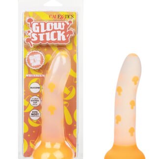 Glow Stick Mushroom Suction Cup Glow-in-the-Dark Dildo - Orange