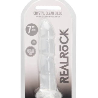 Shots RealRock Crystal Clear 7" Rippled Dildo  - Transparent