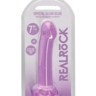 Shots RealRock Crystal Clear 7" Dildo  - Purple
