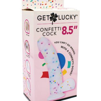 Get Lucky 8.5" Real Skin Confetti Cock - Multi Color