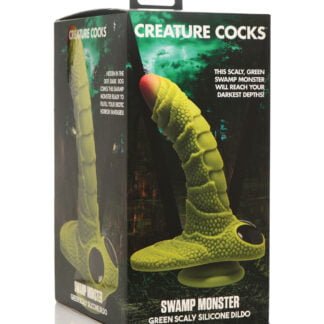 Creature Cocks Swamp Monster Scaly Silicone Dildo - Green