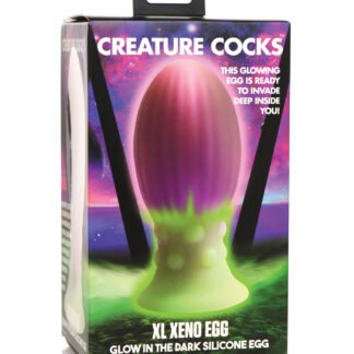 Creature Cocks Glow in the Dark Xeno Silicone Egg - XL Multi Color