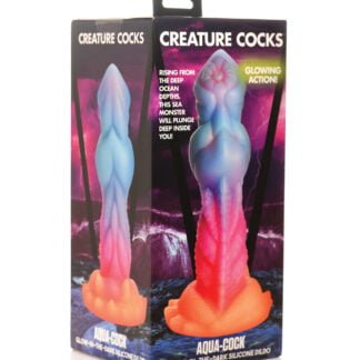Creature Cocks Glow-in-the-Dark Aqua-Cock Silicone Dildo