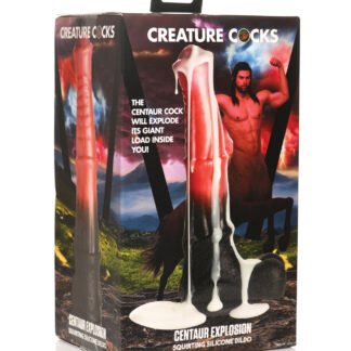 Creature Cocks Centaur Explosion Squirting Silicone Dildo - Black/Peach