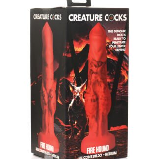 Creature Cocks Fire Hound Silicone Dildo - Medium Red