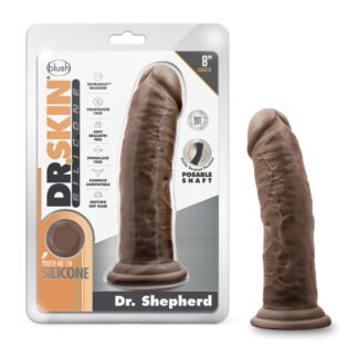 Blush Dr. Skin Silicone Dr. Shepherd 8" Dildo w/Suction Cup - Chocolate