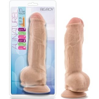 Blush Au Natural 10" Big Boy Realistic Dildo w/Balls - Vanilla