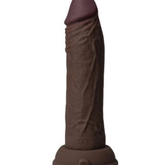 Shaft Flexskin Liquid Silicone 6.5" Vibrating Dong - Mahogany